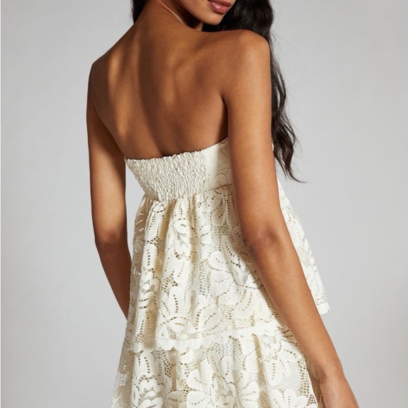 Anthropologie Maeve Ivory Cream Lace Dress Removable Straps to Strapless Boho S - Picture 5 of 12